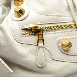 Pre Owned Balenciaga Giant 12 Rose Gold Mini Pompon Gris Tarmac Handbag