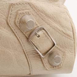 Pre Owned Balenciaga Praline Lambskin Leather Giant Midday Bag