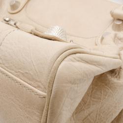 Pre Owned Balenciaga Praline Lambskin Leather Giant Midday Bag