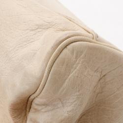 Pre Owned Balenciaga Praline Lambskin Leather Giant Midday Bag