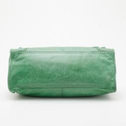 Pre Owned Balenciaga Green Giant Brogues Work Bag