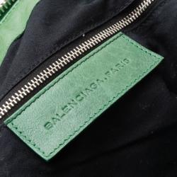 Pre Owned Balenciaga Green Giant Brogues Work Bag