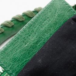 Pre Owned Balenciaga Green Giant Brogues Work Bag