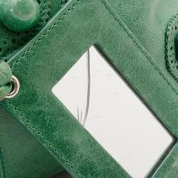 Pre Owned Balenciaga Green Giant Brogues Work Bag