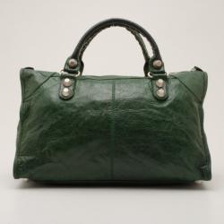 مملوكة مسبقًا Balenciaga Forest Green Giant Silver Work bag