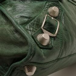 مملوكة مسبقًا Balenciaga Forest Green Giant Silver Work bag