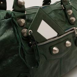 مملوكة مسبقًا Balenciaga Forest Green Giant Silver Work bag