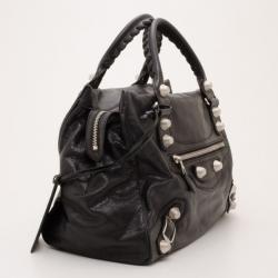 مملوكة مسبقًا Balenciaga Giant Silver Black Leather Velo