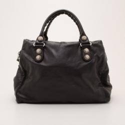 مملوكة مسبقًا Balenciaga Giant Silver Black Leather Velo