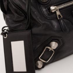 مملوكة مسبقًا Balenciaga Giant Silver Black Leather Velo
