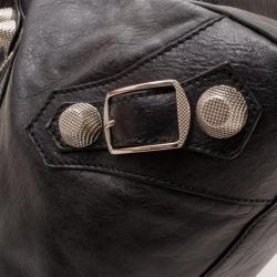 مملوكة مسبقًا Balenciaga Giant Silver Black Leather Velo