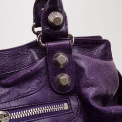مملوكة مسبقًا Balenciaga Purple Giant Silver Velo Bag