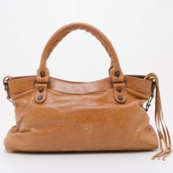 Pre Owned Balenciaga Tan First Handbag 
