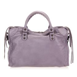 Pre Owned Balenciaga Purple Leather Motocross Classic City Satchel bag