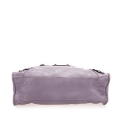 Pre Owned Balenciaga Purple Leather Motocross Classic City Satchel bag