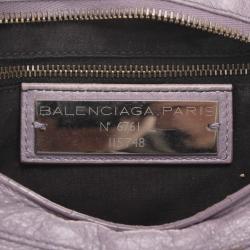 Pre Owned Balenciaga Purple Leather Motocross Classic City Satchel bag