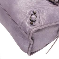 Pre Owned Balenciaga Purple Leather Motocross Classic City Satchel bag