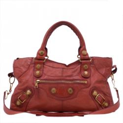 Pre Owned Balenciaga Orange Giant Part Time Shoulder Bag