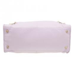 Pre Owned حقيبة بالنسياغا جاينت 12 غولد ورك سيتي جلد وردي