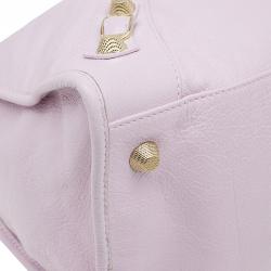 Pre Owned حقيبة بالنسياغا جاينت 12 غولد ورك سيتي جلد وردي