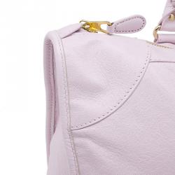 Pre Owned حقيبة بالنسياغا جاينت 12 غولد ورك سيتي جلد وردي