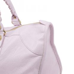 Pre Owned حقيبة بالنسياغا جاينت 12 غولد ورك سيتي جلد وردي