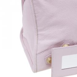 Pre Owned حقيبة بالنسياغا جاينت 12 غولد ورك سيتي جلد وردي