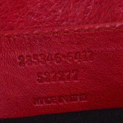 Pre Owned Balenciaga Red Lambskin Leather Folk Messenger Bag