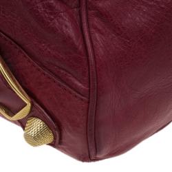 Pre Owned حقيبة بالنسياغا جاينت سيتي جلد خروف أحمر