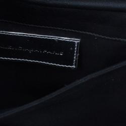 Pre Owned Balenciaga Silver Laminated Calfskin Giant 21 Envelope Clutch