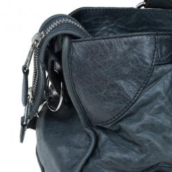 Pre Owned حقيبة بالنسيياغا بارت تايم جلد خروف رمادي وسط