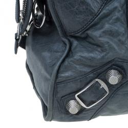 Pre Owned حقيبة بالنسيياغا بارت تايم جلد خروف رمادي وسط