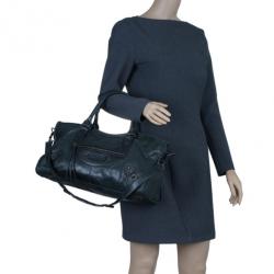 Pre Owned Balenciaga Green Leather Medium Part Time Bag