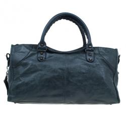Pre Owned Balenciaga Green Leather Medium Part Time Bag