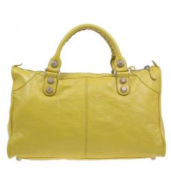 Pre Owned حقيبة بالنسياغا جاينت 22 جولد سيتي جلد عجل أصفر