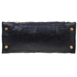 Pre Owned حقيبة بالنسيياغا جلد عجل أسود كبيرة للعمل