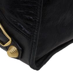 Pre Owned حقيبة بالنسيياغا جلد عجل أسود كبيرة للعمل