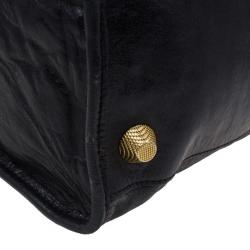 Pre Owned حقيبة بالنسيياغا جلد عجل أسود كبيرة للعمل