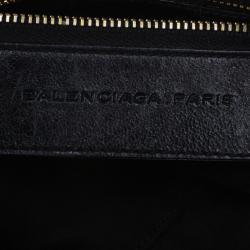 Pre Owned حقيبة بالن سيياغا جلد عجل أسود كبيرة للعمل