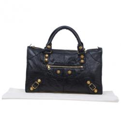 Pre Owned حقيبة بالنسيياغا جلد عجل أسود كبيرة للعمل