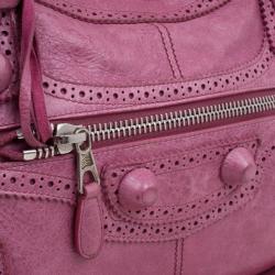 Pre Owned حقيبة عمل بالنسياغا جاينت بروجز وردي للعمل