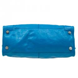 Pre Owned حقيبة يد بالنسياغا GSH بارت تايم جلد أزرق