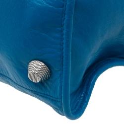 Pre Owned حقيبة يد بالنسياغا GSH بارت تايم جلد أزرق