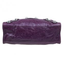 Balenciaga Purple Lambskin Giant City Bag