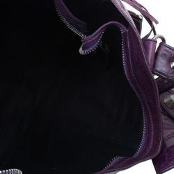 Balenciaga Purple Lambskin Giant City Bag