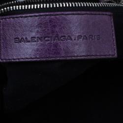 Balenciaga Purple Lambskin Giant City Bag