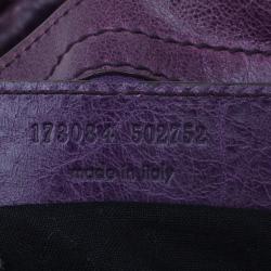 Balenciaga Purple Lambskin Giant City Bag