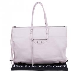 مملوكة مسبقًا حقيبة يد بالنسياغا A4 بابيه جلد وردية