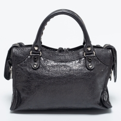 Pre Owned Balenciaga Grey Leather Mini Classic City Bag