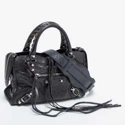 Pre Owned Balenciaga Grey Leather Mini Classic City Bag